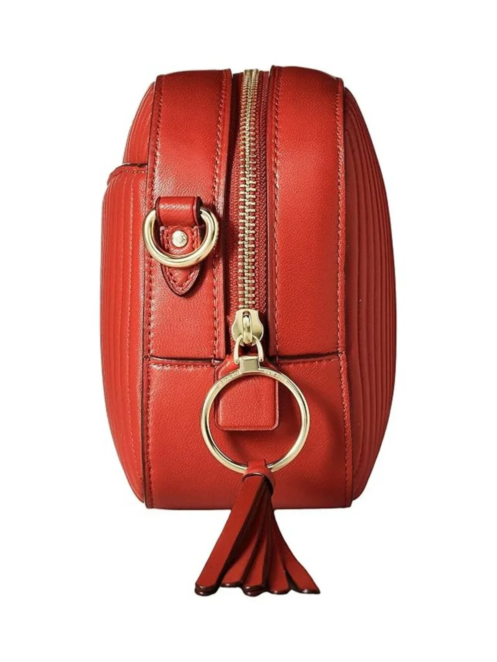 Coach Camera Bag Quilting Li Jasper Handbag Leather Zip Bag Red Gold Purse NWT